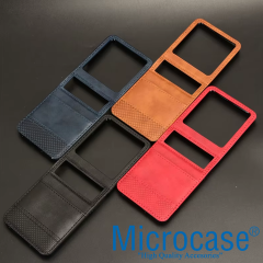 Microcase Tecno Phantom V Flip2 Retro Tasarım Kartlıklı Deri Kılıf-AL5119