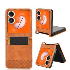 Microcase Tecno Phantom V Flip2 Retro Tasarım Kartlıklı Deri Kılıf-AL5119