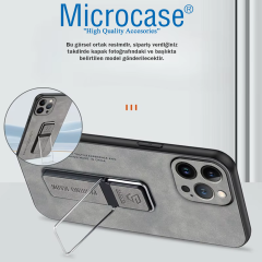 Microcase Honor 200 Pro ile Standlı Deri Kaplama Kılıf-AL5136