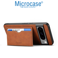 Microcase Google Pixel 9 Pro XL ile Uyumlu Kartlıklı Standlı Deri Kaplama Kılıf-AL5138