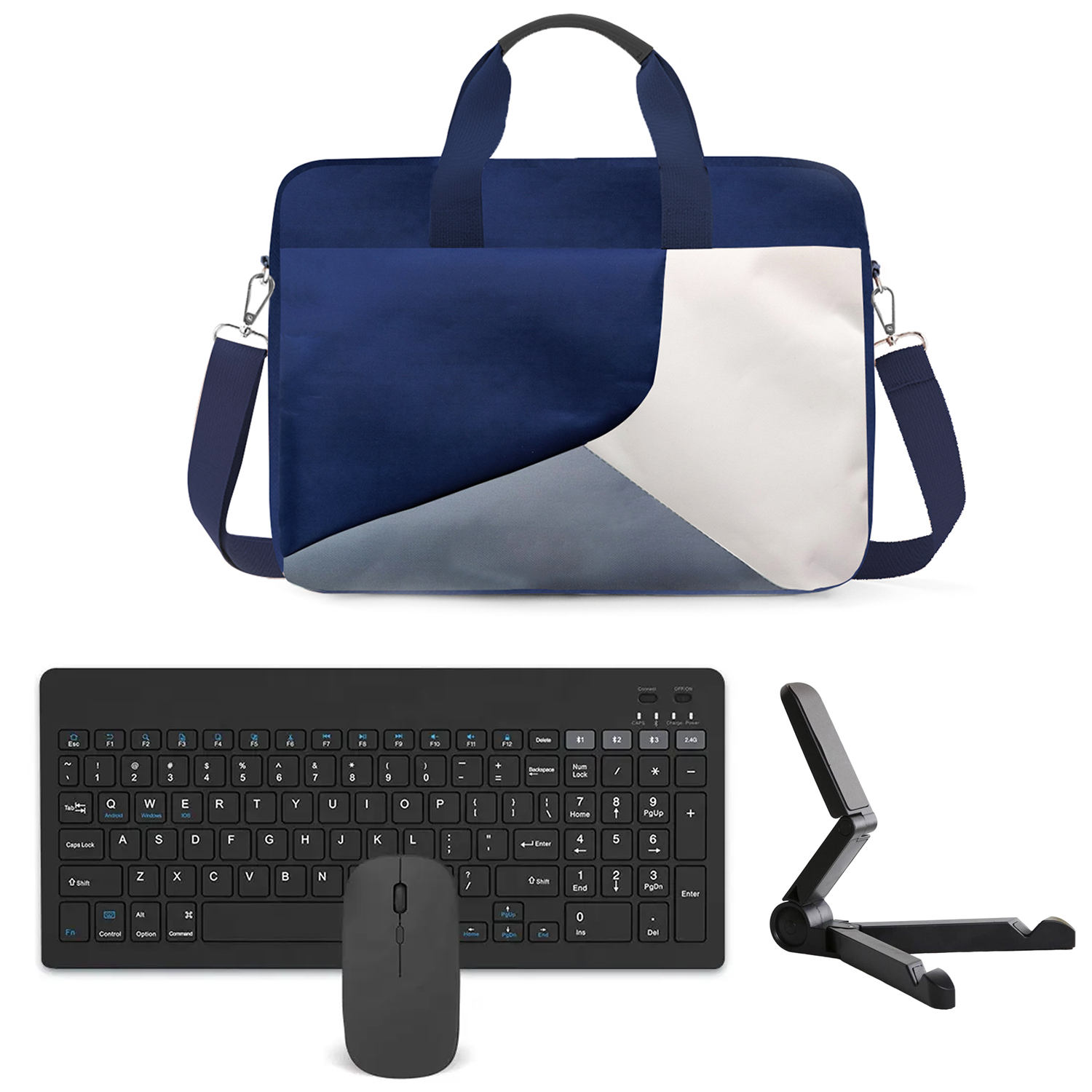 Microcase Xiaomi Redmi Pad 2 11 inch Tablet ile Uyumlu Tablet Çantası+Bluetooth Klavye+Bluetooth Mouse+Tablet Standı Siyah AL5294