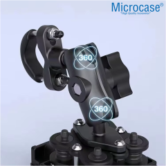 Microcase 360 Derece Dönen Titreşim Önleyici Metal Motosiklet Bisiklet Scooter Telefon Tutucu - AL5073