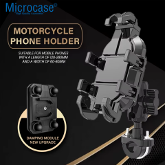 Microcase 360 Derece Dönen Titreşim Önleyici Metal Motosiklet Bisiklet Scooter Telefon Tutucu - AL5073