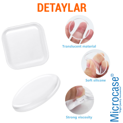 Microcase Darbe Önleyici Yapışkanlı Silikon Kapı Kolu Stoperi Tamponu Kare Tasarım - AL5005 1 Adet