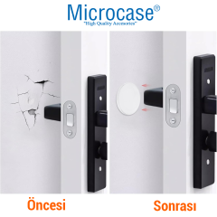 Microcase Darbe Önleyici Yapışkanlı Silikon Kapı Kolu Stoperi Tamponu Kare Tasarım - AL5005 4 Adet