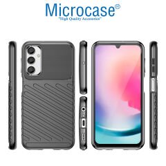 Microcase Samsung Galaxy A24 5G / A25 5G / M34 5G Thunder Serisi Darbeye Dayanıklı Silikon Kılıf - Siyah AL3421