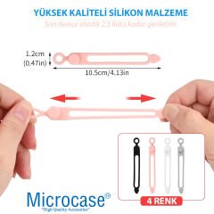 Microcase Yeniden Kullanılabilir Elastik Silikon Kablo Organizatörü Kablo Bağı Kablo Düzenleyici 2 Adet AL4476