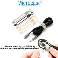 Microcase Yeniden Kullanılabilir Elastik Silikon Kablo Organizatörü Kablo Bağı Kablo Düzenleyici 2 Adet AL4476