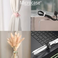 Microcase Yeniden Kullanılabilir Elastik Silikon Kablo Organizatörü Kablo Bağı Kablo Düzenleyici 2 Adet AL4476