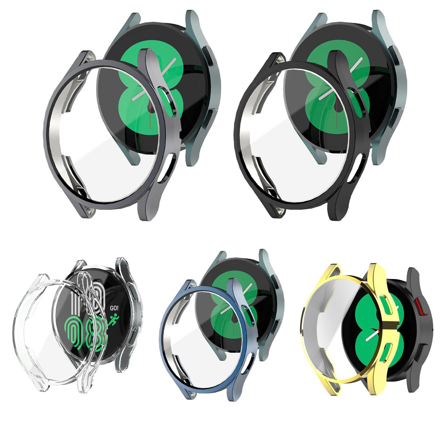 Microcase Samsung Galaxy Watch 6 40mm Ekran Korumalı Sert Rubber Kılıf - AL3173