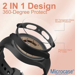 Microcase Samsung Galaxy Watch 6 40mm Ekran Korumalı Sert Rubber Kılıf - AL3173