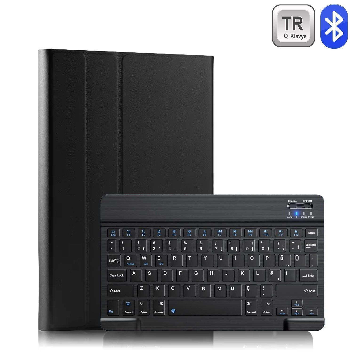 Microcase Samsung Galaxy Tab A7 SM-T500  Tablet ile uyumlu Bluetooth Türkçe Klavyeli Standlı Kılıf AL4824 ITHL