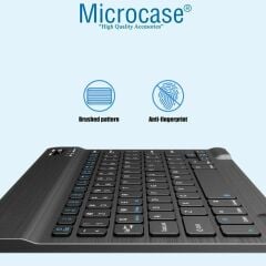 Microcase Apple iPad Pro 11 2025 için Bluetooth Klavye (TR Sticker) + Bluetooth Mouse + Tablet Standı - AL2765