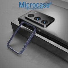 Microcase Samsung Galaxy Note 20 Kamera Lens Koruma Halkası - Açık Tasarım Mavi