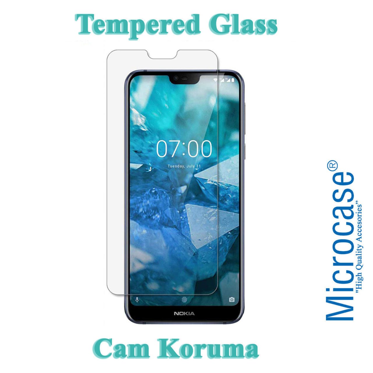 Microcase Nokia 7.1 Tempered Glass Cam Ekran Koruma