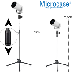 Microcase Taşınabilir Projeksiyon Cihazı Vb 1/4 Vida Girişli Eğim ve Açı Ayarlamalı Tripod-AL5274