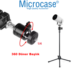 Microcase Taşınabilir Projeksiyon Cihazı Vb 1/4 Vida Girişli Eğim ve Açı Ayarlamalı Tripod-AL5274