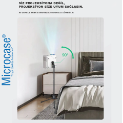 Microcase Taşınabilir Projeksiyon Cihazı Vb 1/4 Vida Girişli Eğim ve Açı Ayarlamalı Tripod-AL5274