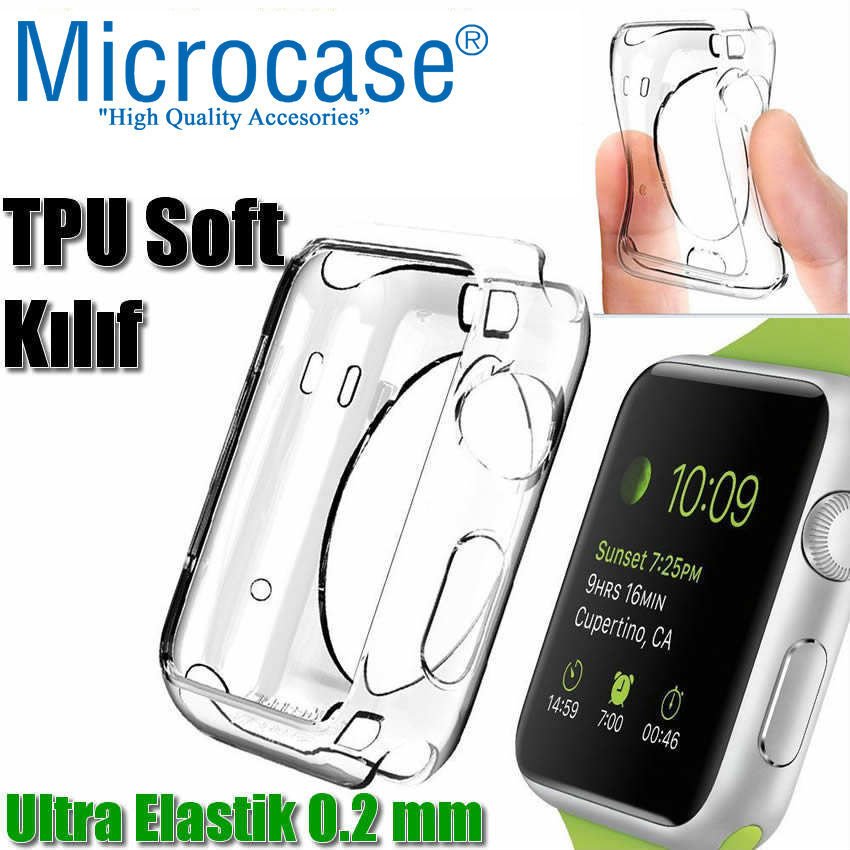 Microcase Apple Watch SE 44 mm Silikon Kılıf ŞEFFAF