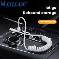 Microcase Type-C Spiral Tasarım USB Şarj ve Data Kablosu 1 metre Beyaz - AL3999