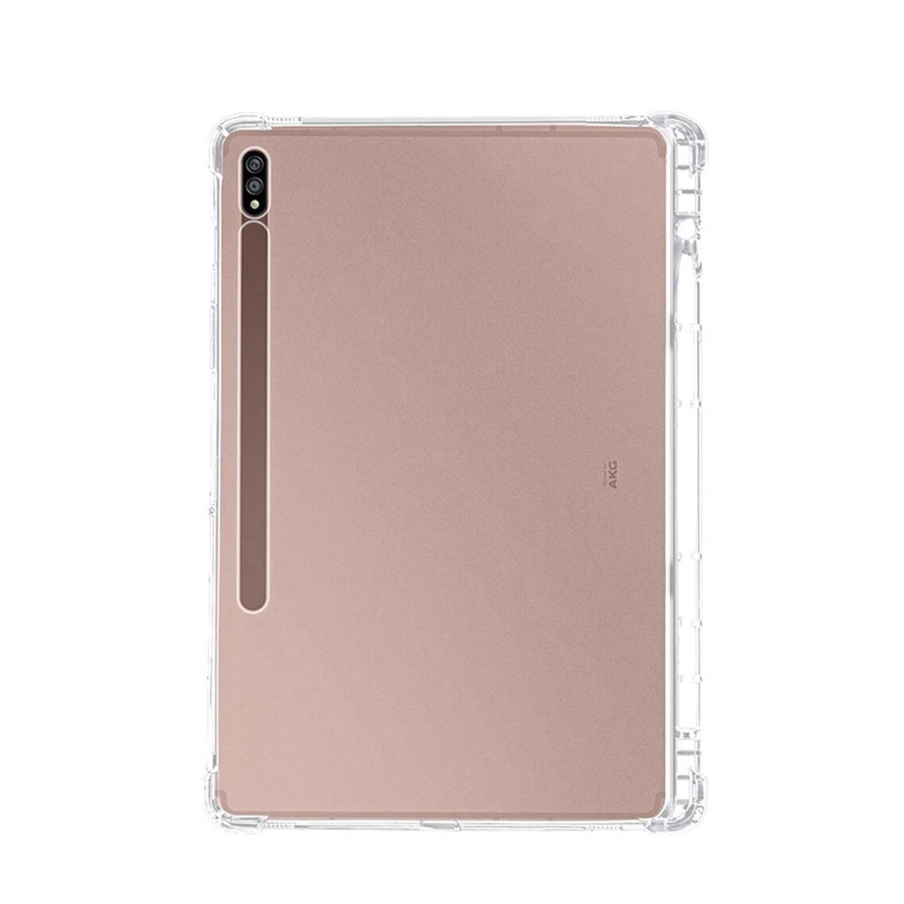 Microcase Samsung Tab S8+ Plus T800 Kalem Koymalı Silikon Kılıf - Şeffaf
