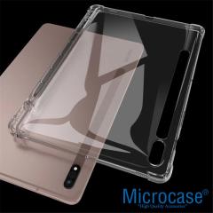 Microcase Samsung Tab S8+ Plus T800 Kalem Koymalı Silikon Kılıf - Şeffaf