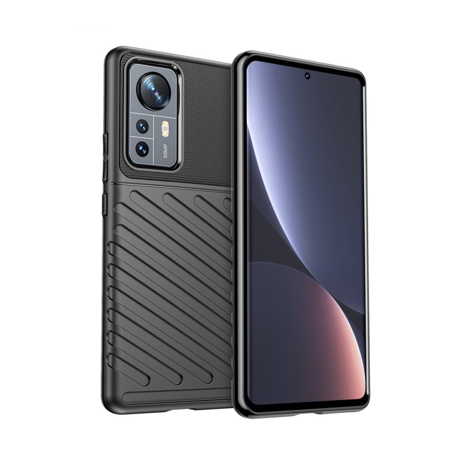 Microcase Xiaomi 12T / 12T Pro Thunder Serisi Darbeye Dayanıklı Silikon Kılıf - Siyah AL3421