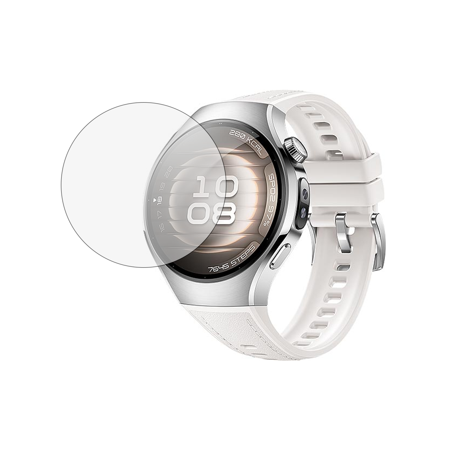 Microcase Huawei Watch 5 42MM için Tam Kaplayan Kavisli Ekran Koruyucu 3D Pet Film - Siyah AL3385