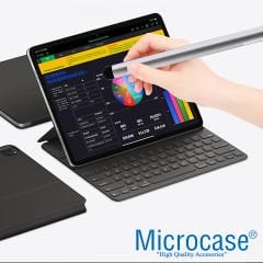 Microcase Universal Telefon Tablet iPad Teleskopik Uzayabilir Akıllı Tahta Sunum Kalemi 37 cm - AL3459 Gümüş