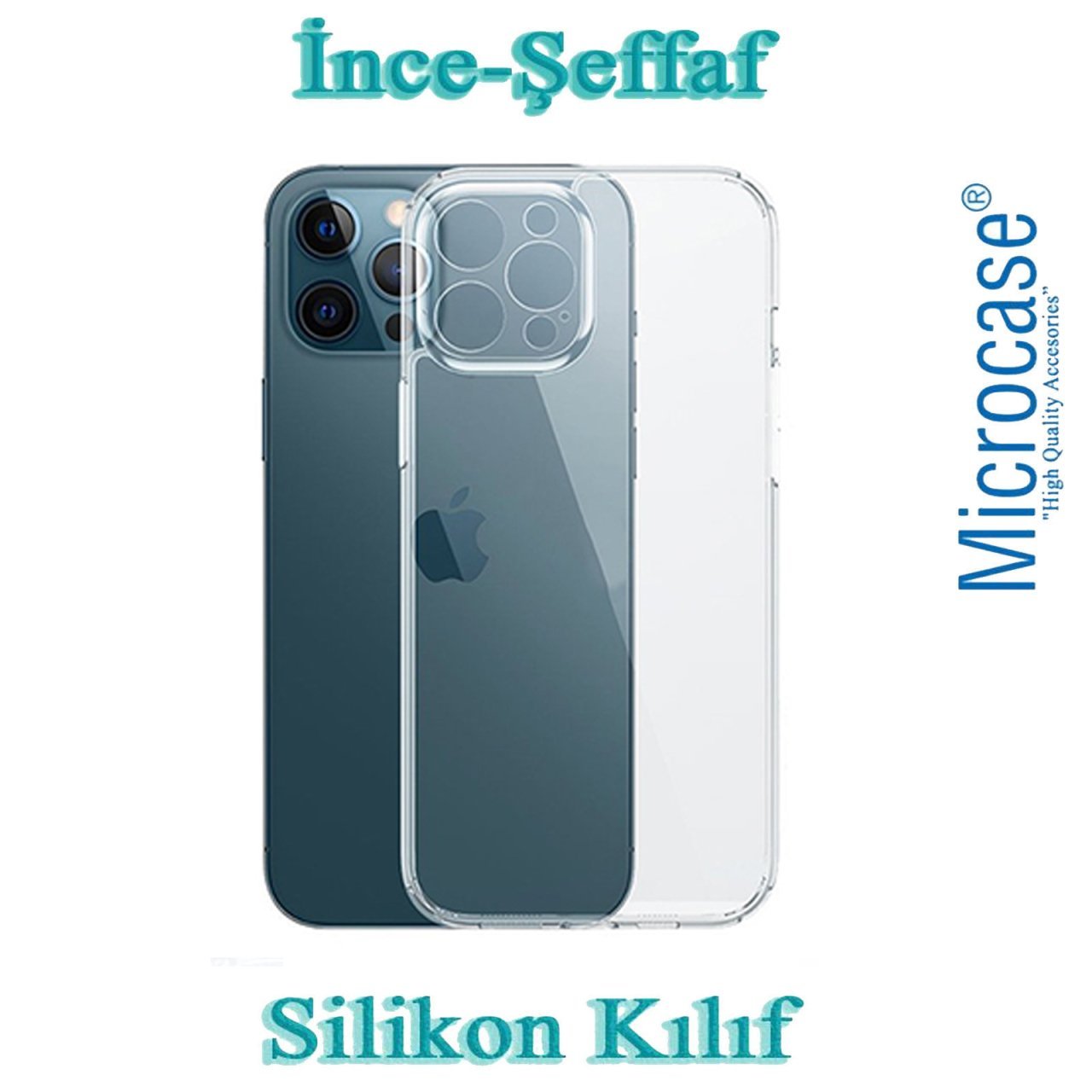 Microcase iPhone 13 Pro Max 0.2 mm Ultra İnce Soft Silikon Kılıf - Şeffaf