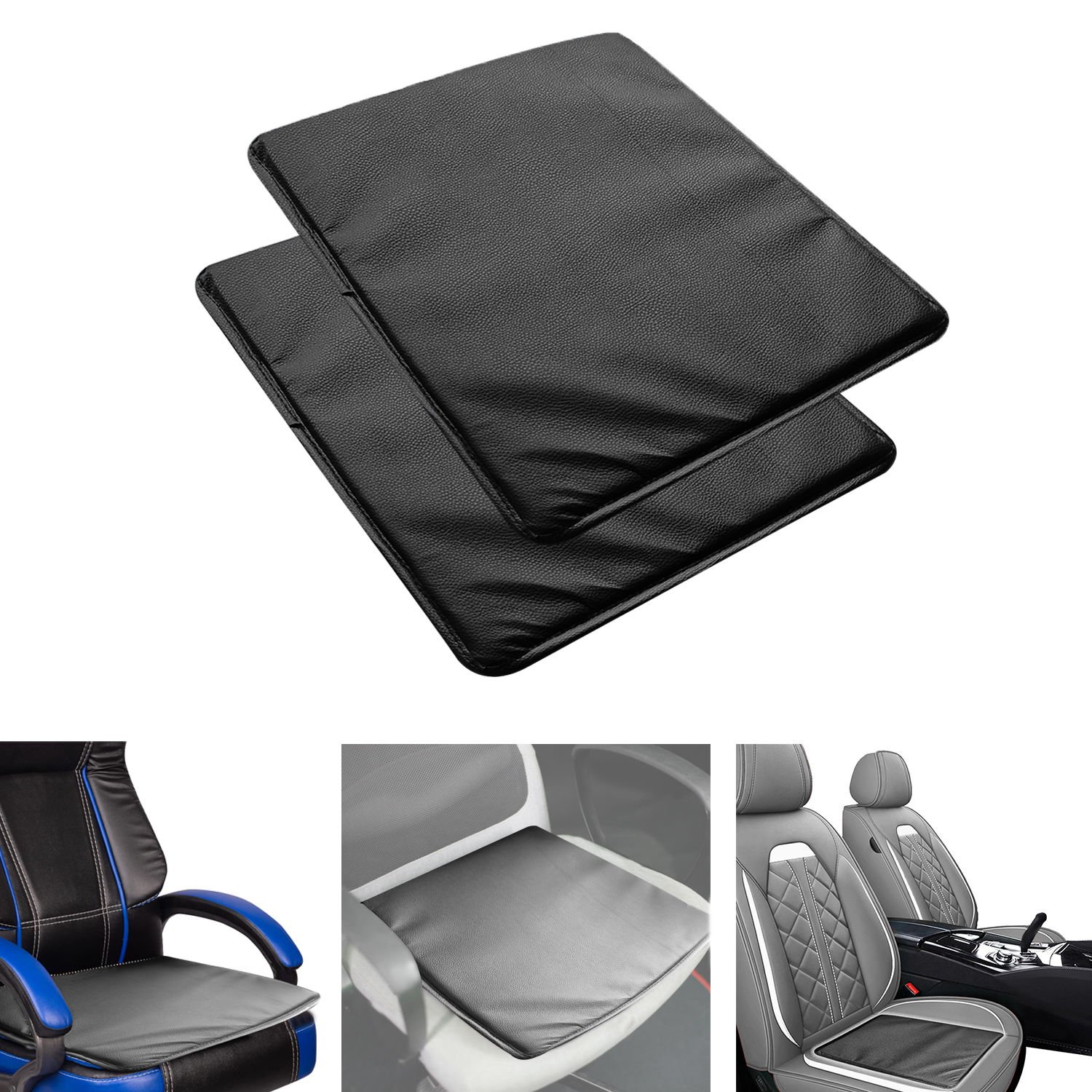 Microcase 3D Ortopedik Oto Araç Oyuncu Koltuk Minderi 2 Adet AL4337 Siyah