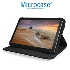 Microcase Delüx Serisi 8 inch Universal Standlı Tablet Deri Kılıf - Siyah