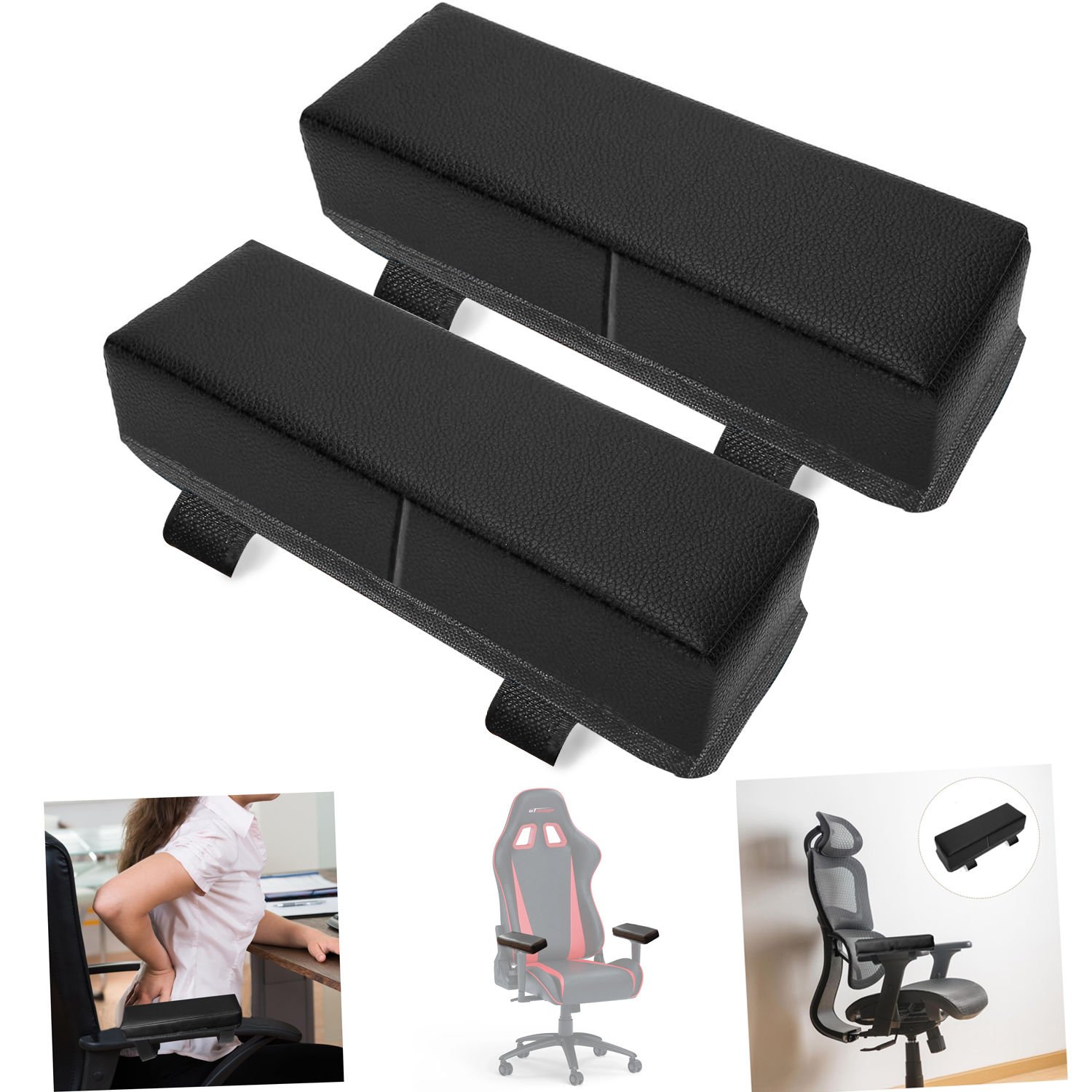 Microcase 3D Ortopedik Oto Araç Oyuncu Koltuk Kol Dayama Padi 2 Adet AL4338 Siyah