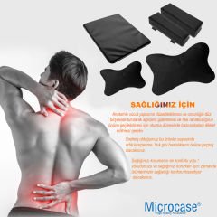 Microcase 5in1 Oyuncu Koltuğu Ortopedik Oturma Seti Boyunluk Bel Destek Minder Kol Dayama AL4339 Siyah