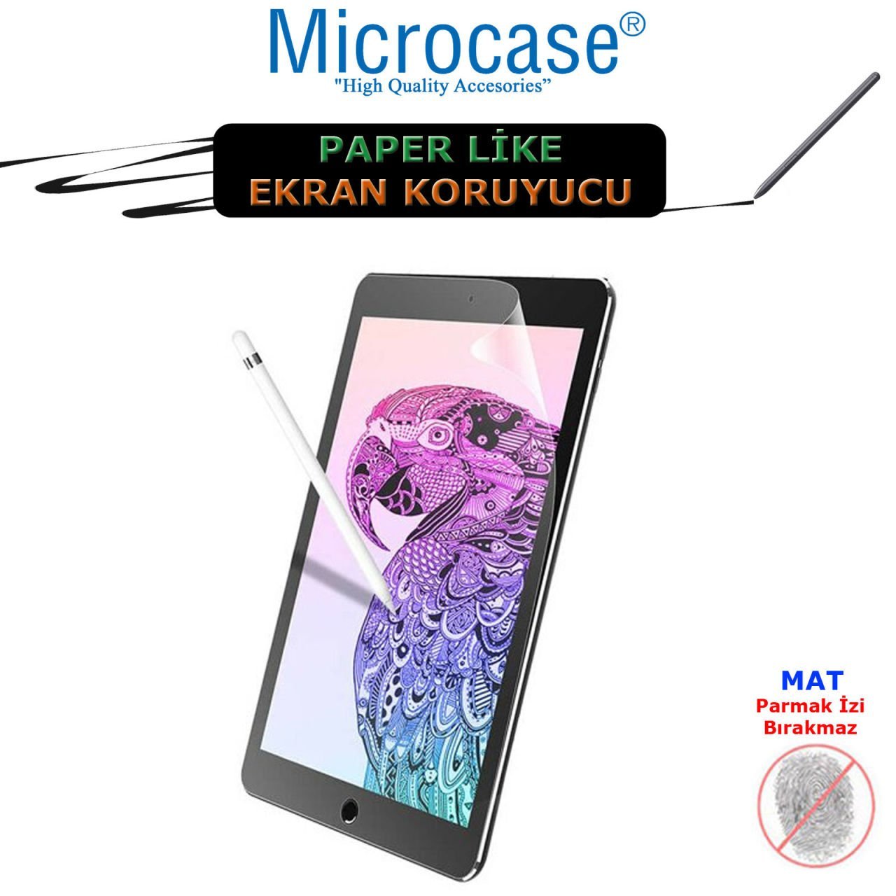 Microcase iPad Air 2 Paper Like Pencil Destekli Kağıt Hissi Veren Mat Ekran Koruyucu