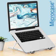 Microcase Macbook Notebook Laptop Tablet Plastik Stand Masaüstü Tutucu 10-15.6 inch - AL3108 Beyaz