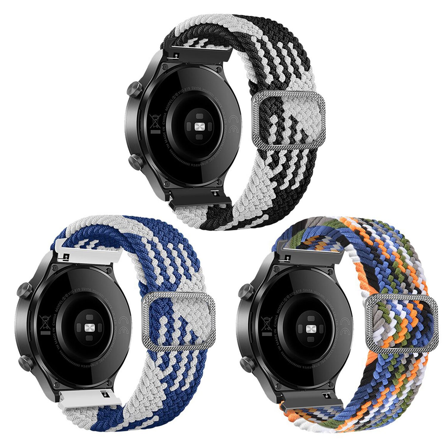 Microcase Apple Watch 38 mm / 40 mm / 41 mm için Esnek Örgülü Kumaş Kordon Kayış - KY45-1 Karışık