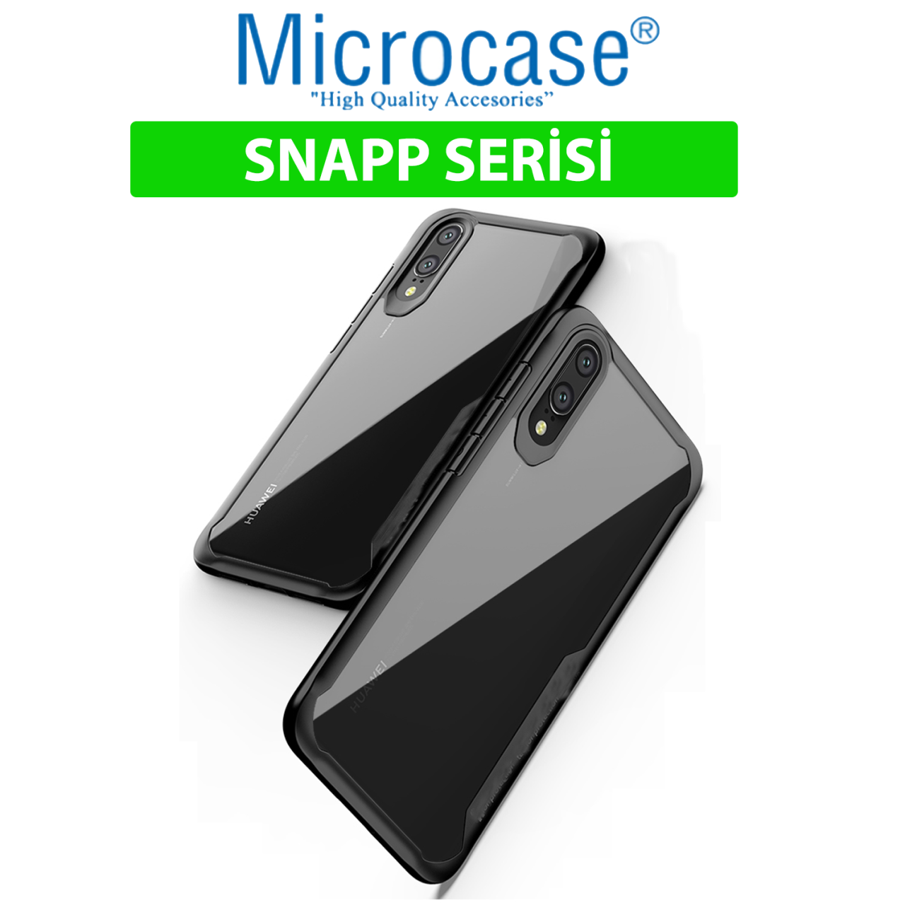 Huawei P20 Snapp Serisi Silikon Kılıf + Tempered Glass Cam Koruma