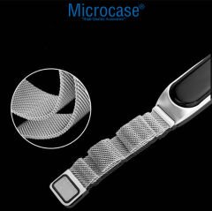 Microcase Apple Watch 9 41 mm Simli Esnek Hasır Örgü Kordon Kayış - KY44-1 Gümüş