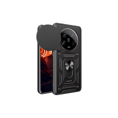Microcase Xiaomi Mi 15 Ultra QUBEC Serisi Kamera Kapaklı Yüzük Standlı Kılıf-AL5117