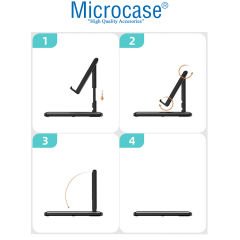 Microcase Masaüstü Katlanabilir Açı Ayarlı Telefon Tablet Tutucu Stand Siyah - AL3489