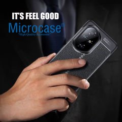 Microcase Honor 300 ile Uyumlu Leather Serisi Deri Efekt Silikon Kılıf - Siyah Al3337
