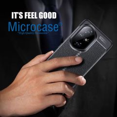 Microcase Honor 300 Pro ile Uyumlu Leather Serisi Deri Efekt Silikon Kılıf - Siyah Al3337