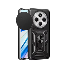 Microcase Xiaomi Redmi Poco M7 5G/Redmi 14C/Redmi 14R QUBEC Serisi Kamera Kapaklı Yüzük Standlı Kılıf-AL5117