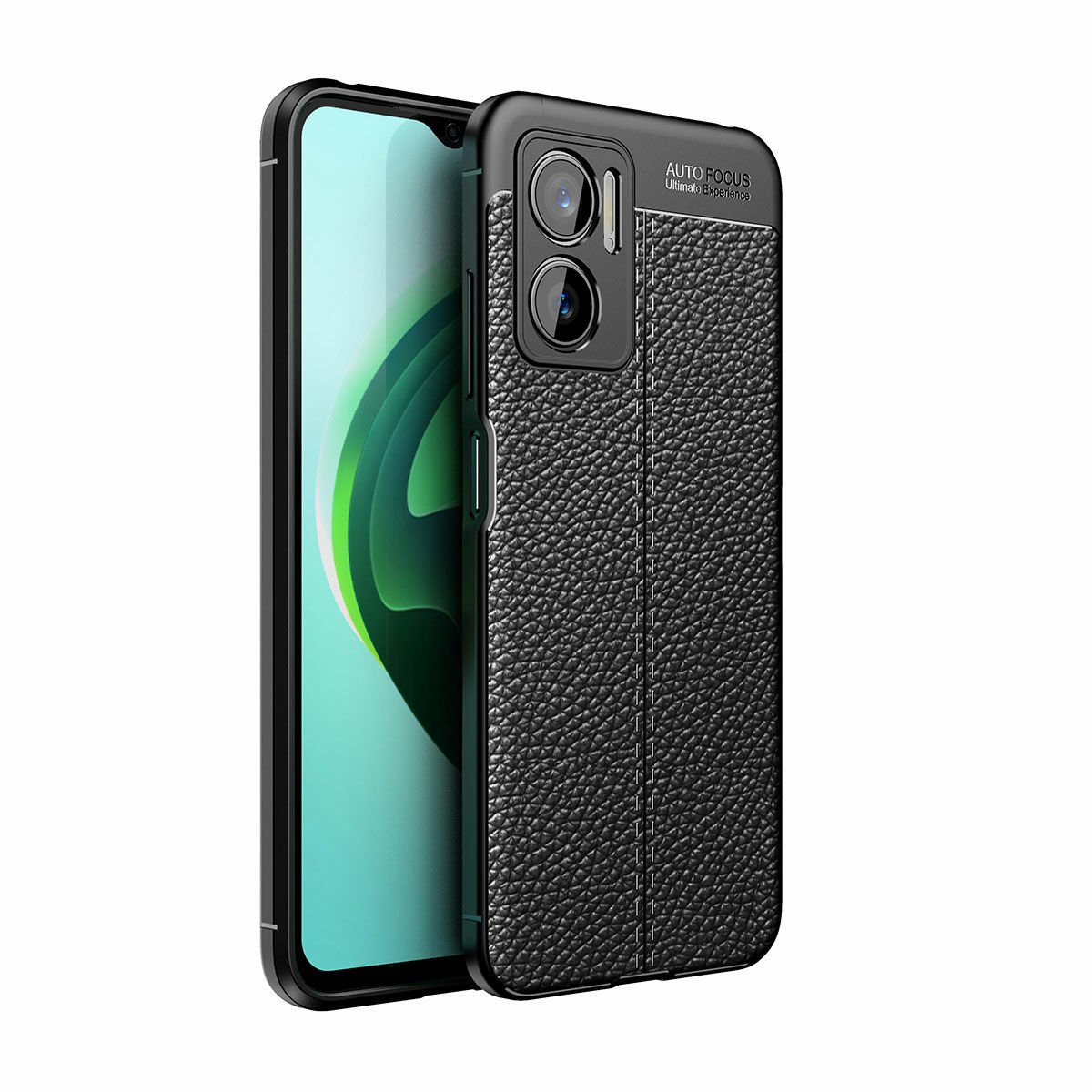 Microcase Xiaomi Redmi Note 11E / Redmi 10 5G Leather Serisi Deri Efekt Silikon Kılıf - Siyah AL3337