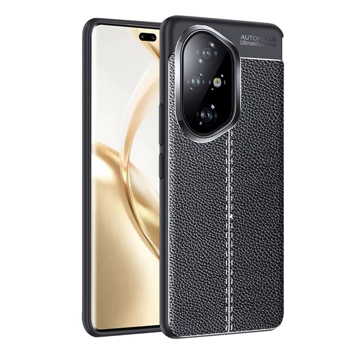 Microcase Honor 300 Ultra ile Uyumlu Leather Serisi Deri Efekt Silikon Kılıf - Siyah Al3337