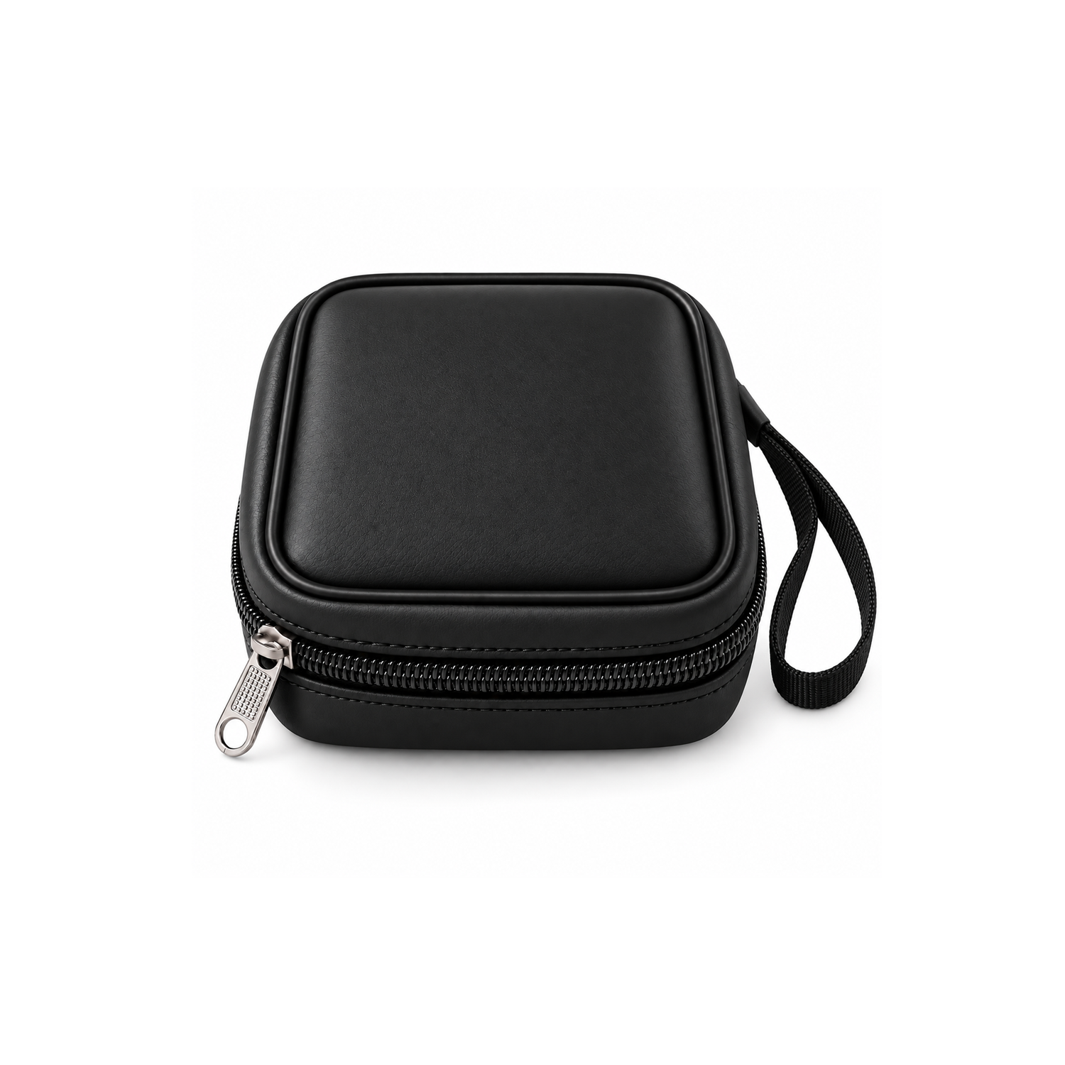 Microcase Suni Deri Fileli İç Bölme Mini Kablo Düzenleyici Kulaklık Şarj Aleti Taşıma Çantası 9x9 CM AL7001