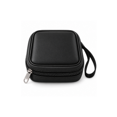 Microcase Suni Deri Fileli İç Bölme Mini Kablo Düzenleyici Kulaklık Şarj Aleti Taşıma Çantası 9x9 CM AL7001