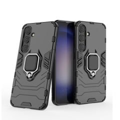 Microcase Samsung S24 Batman Serisi Yüzük Standlı Armor Kılıf - Siyah AL3349