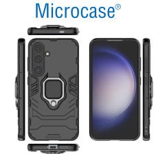 Microcase Samsung S24 Batman Serisi Yüzük Standlı Armor Kılıf - Siyah AL3349